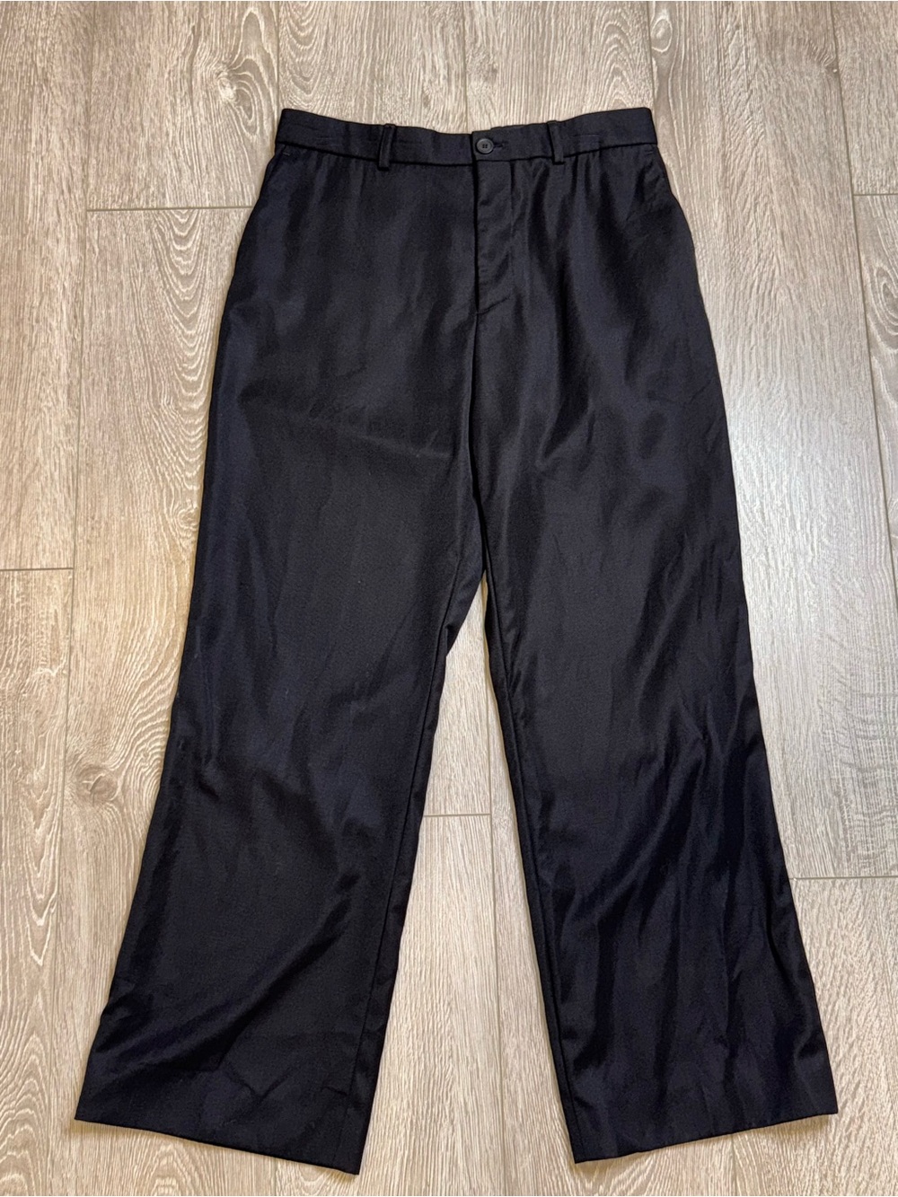 Balenciaga 100% Wool Size M Womens Wide-Leg Trousers Quiet Luxury Relaxed Fit - Picture 1 of 16